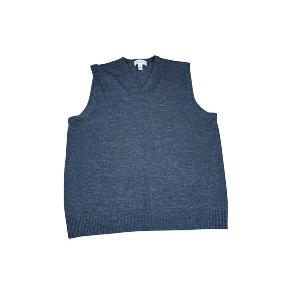 Pronto Uomo 100% Extra Fine Merino Wool Sweater Vest M V-Neck Pull-Over Preppy - Picture 1 of 8
